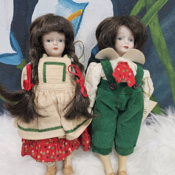 Vintage Porcelain Hansel And Gretel Gorham Storybook Dolls In Original Boxes - Picture 3 of 8